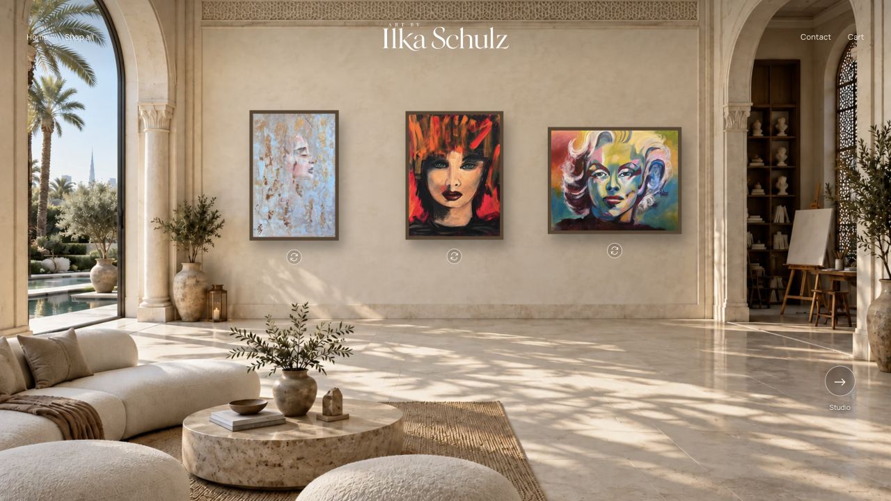 Paintings displayed in the virtual salon on Art by Ilka Schulz